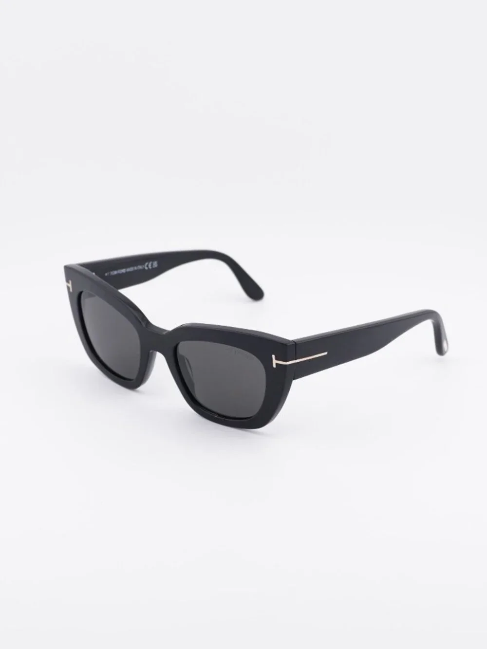Tom Ford Athena FT1190 01A Sunglasses Black Cat Eye Frame, Smoke Lenses